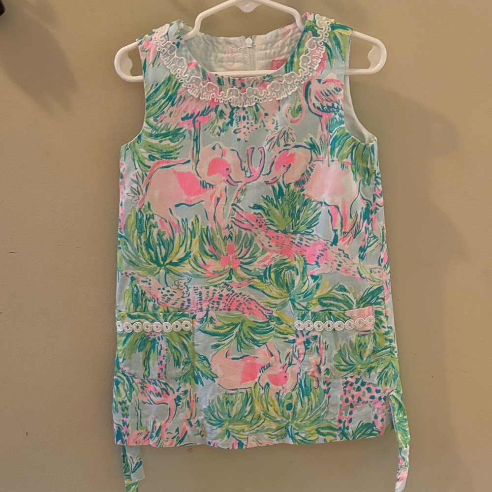 Colorful Sleeveless Lilly Pulitzer Dress with Elephant Print